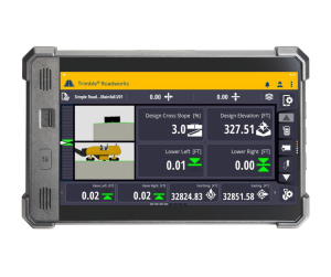 widok wyświetlacz z Trimble Roadworks do frezarek